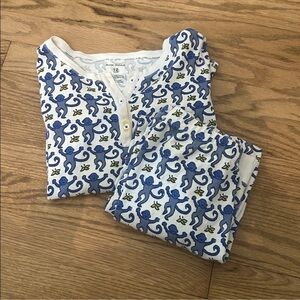 Roller Rabbit Blue Monkey Kids Pajamas